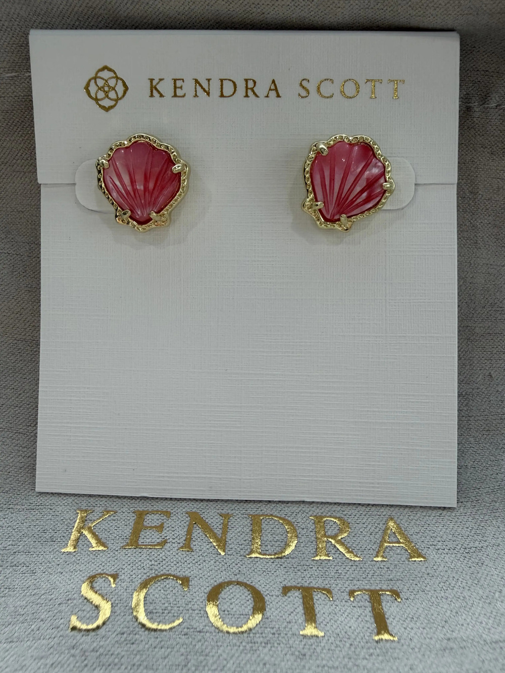 Kendra Scott pink shell earrings
